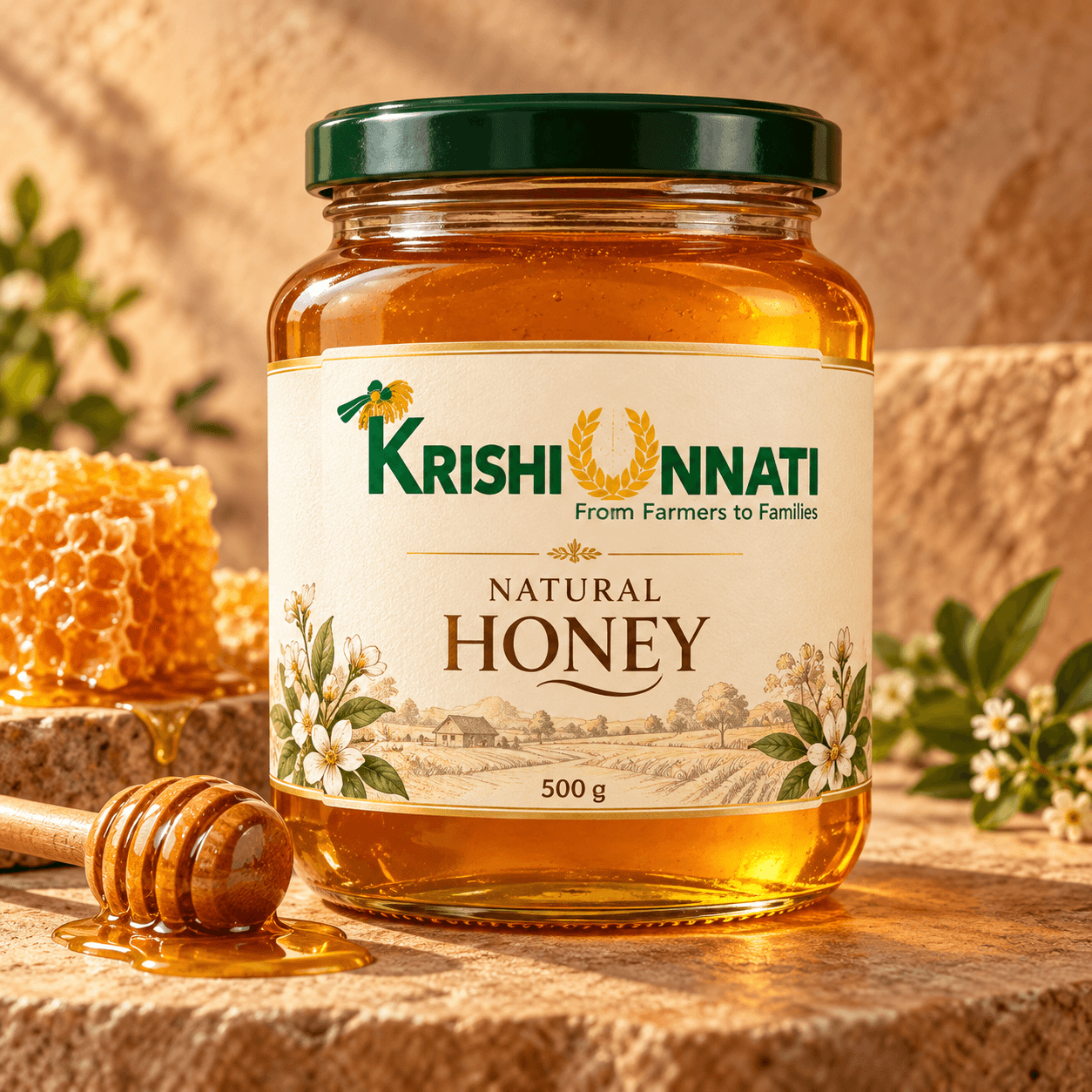 Natural Honey — illustrative concept packaging